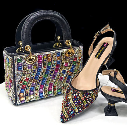 Italian Fashion Heels and Matching Bag Set – 2025 Edition - Multi Color - Women - Shoes - Milvertons