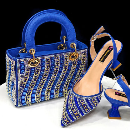 Italian Fashion Heels and Matching Bag Set – 2025 Edition - Blue - Women - Shoes - Milvertons