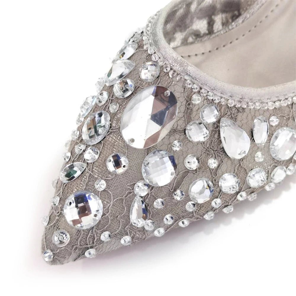 Italian Pointed Heel & Bag Set Diamond Lace Matching Design - - Women - Shoes - Milvertons