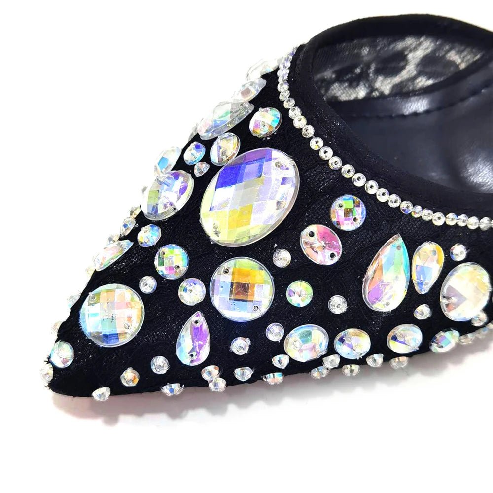 Italian Pointed Heel & Bag Set Diamond Lace Matching Design - - Women - Shoes - Milvertons