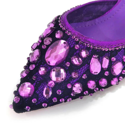 Italian Pointed Heel & Bag Set Diamond Lace Matching Design - - Women - Shoes - Milvertons