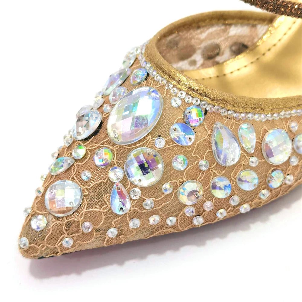 Italian Pointed Heel & Bag Set Diamond Lace Matching Design - - Women - Shoes - Milvertons