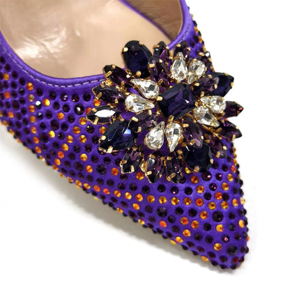 Italian Rhinestone Heel & Clutch Set for Women - - Women - Shoes - Milvertons