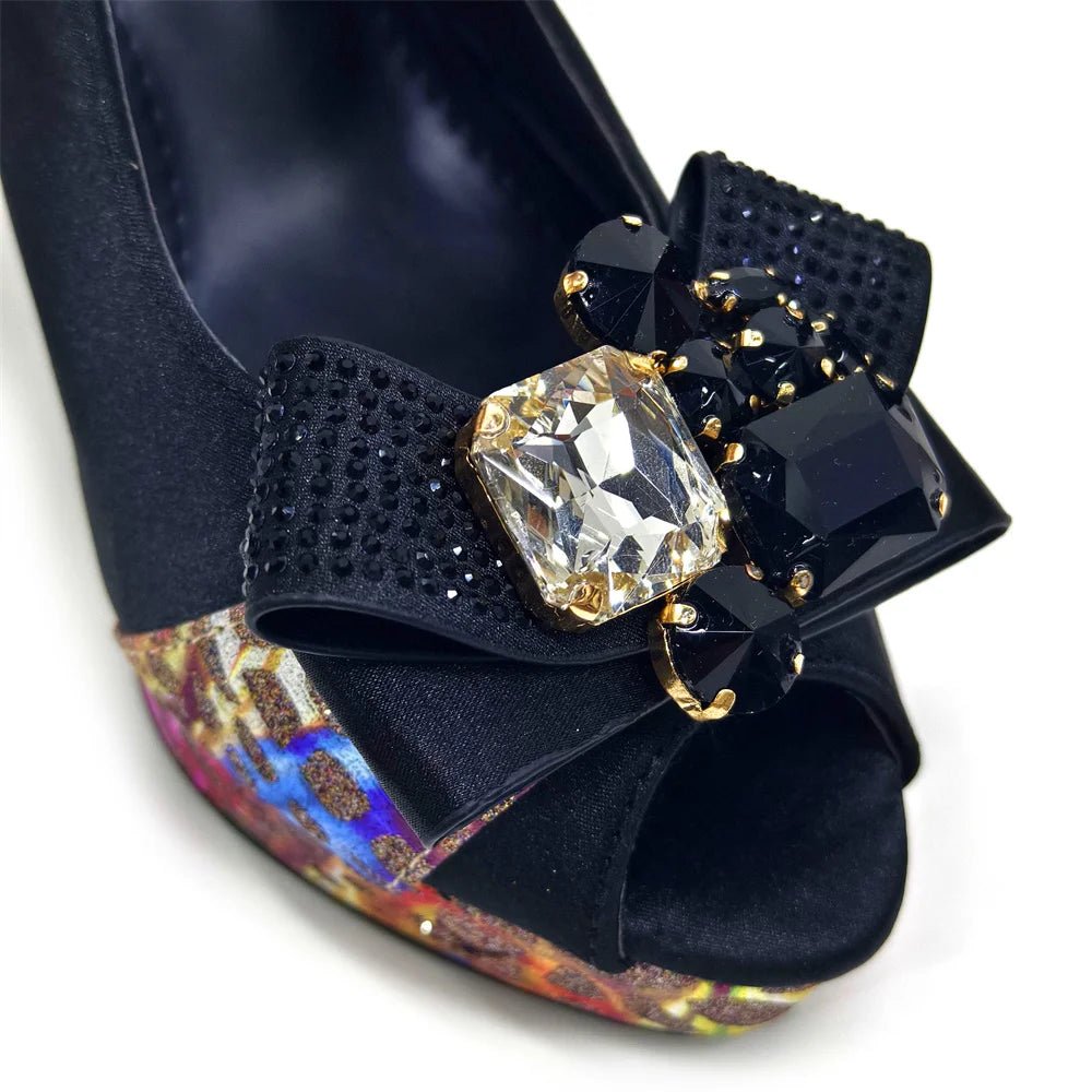 Italian Rhinestone Heels & Bag Set for African Women's Party - - Women - Shoes - Milvertons