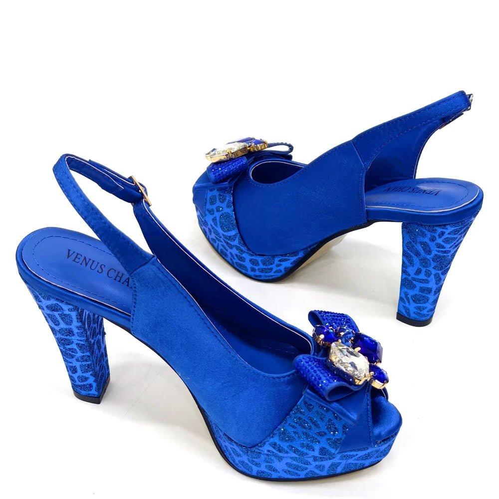 Italian Rhinestone Heels & Bag Set for African Women's Party - - Women - Shoes - Milvertons