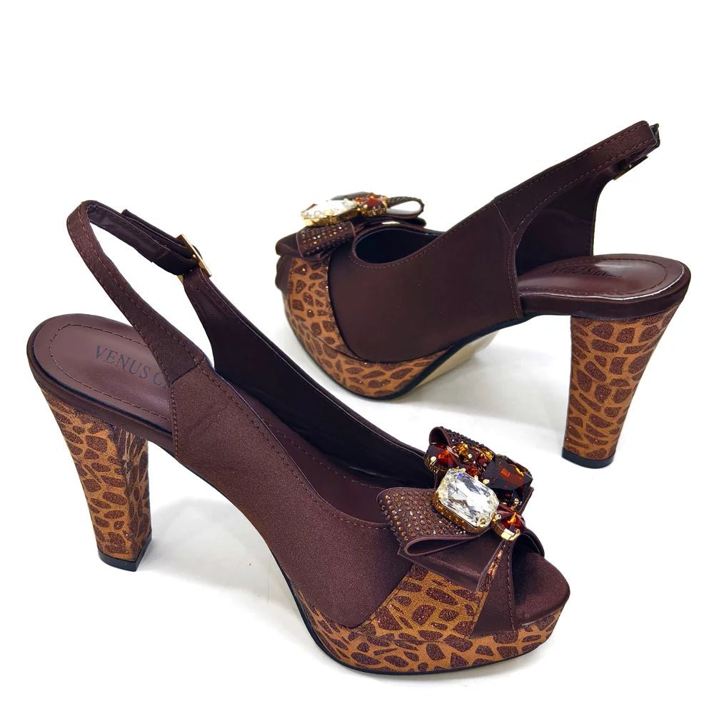Italian Rhinestone Heels & Bag Set for African Women's Party - - Women - Shoes - Milvertons
