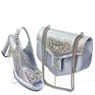 Italian Rhinestone Party Shoes & Bag – 2024 Italian Style - Silver - Women - Shoes - Milvertons