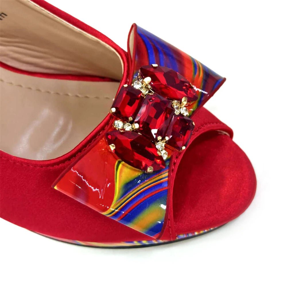 Italian Rhinestone Shoes and Bag Set for Summer Parties 2024 - - Women - Shoes - Milvertons