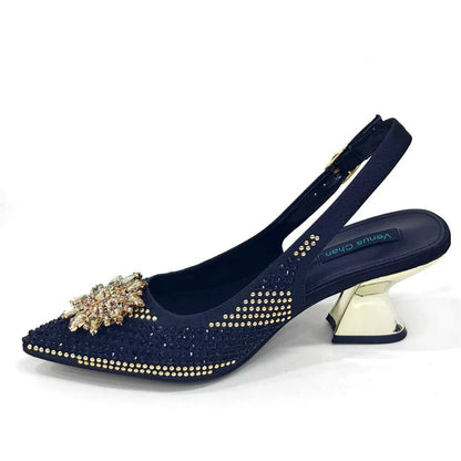 Italian Shoes and Bag Set 2024 – Rhinestone High Heels for Women - - Women - Shoes - Milvertons