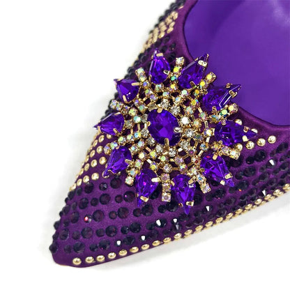 Italian Shoes and Bag Set 2024 – Rhinestone High Heels for Women - - Women - Shoes - Milvertons