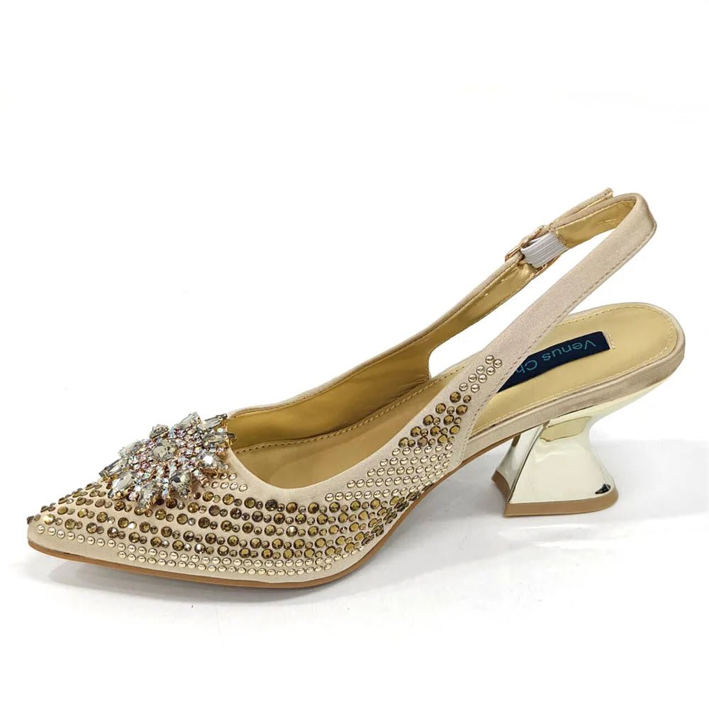 Italian Shoes and Bag Set 2024 – Rhinestone High Heels - - Women - Shoes - Milvertons