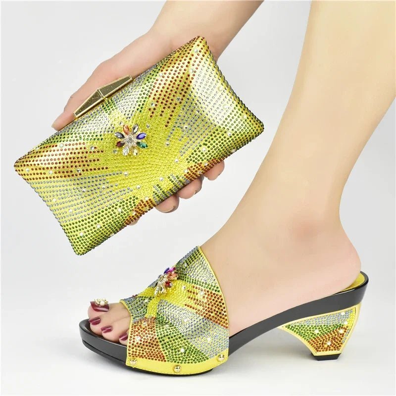 Italian Shoes and Matching Bag for Parties, African Style - - Women - Shoes - Milvertons