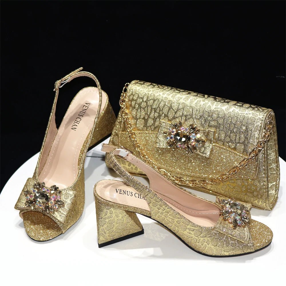 Italian Shoes & Bag Set with African Flair for Evening Glam - - Women - Shoes - Milvertons