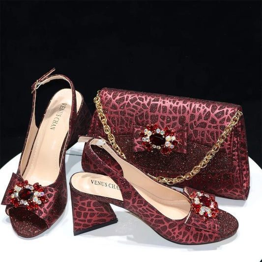 Italian Shoes & Bag Set with African Flair for Evening Glam - Clear - 37 - Women - Shoes - Milvertons