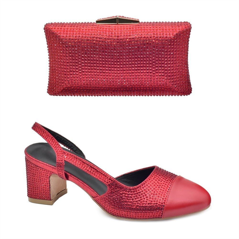 Luxury Designer Italian Rhinestone Shoes and Bag Set - - Women - Shoes - Milvertons
