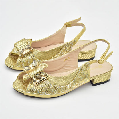 Luxury Italian Shoes and Bag Set decorated with Rhinestones - - Women - Shoes - Milvertons