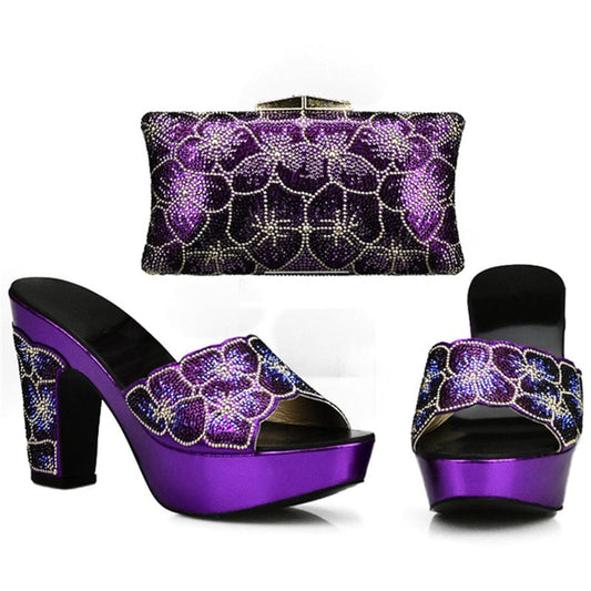 Matching Shoes and Bag Set Italian Design Shoes High Quality - Purple - Women - Shoes - Milvertons