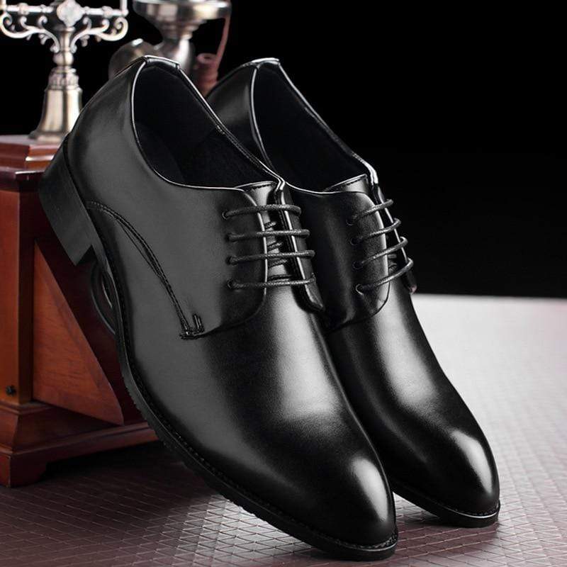 Men's Formal Business Shoes - Black Leather - Black 40 - Men - Shoes - Milvertons