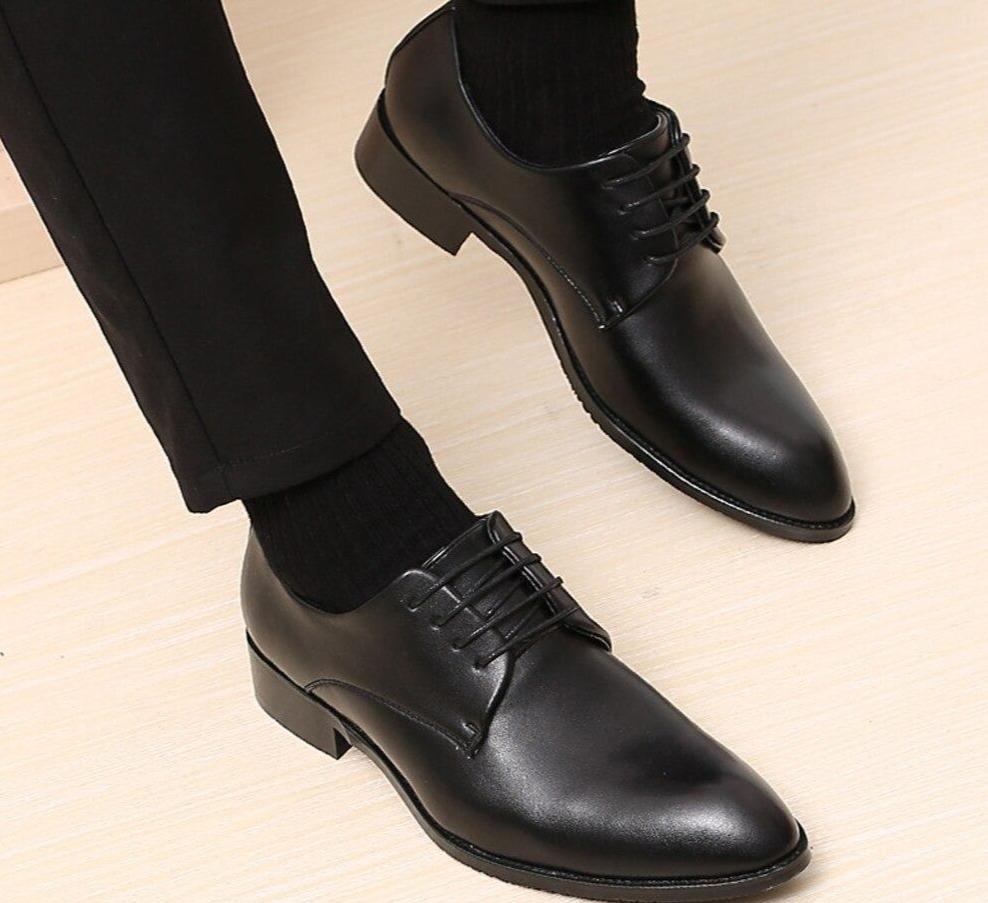 Men's Formal Business Shoes - Black Leather - - Men - Shoes - Milvertons