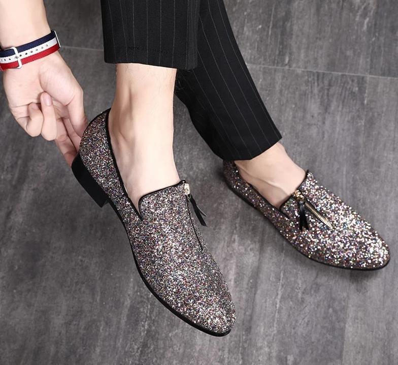 Men's glittered loafers - - Men - Shoes - Milvertons