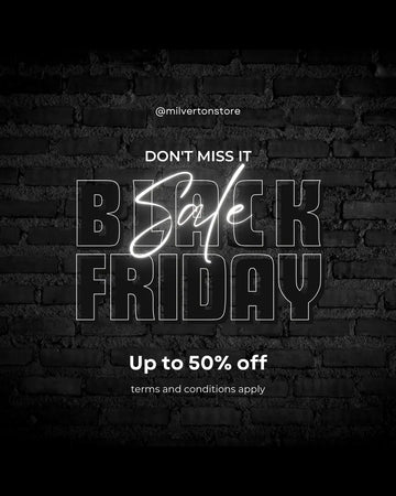Black Friday sale banner with text and a 'Shop Now' button on a dark background