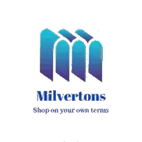 The logo for Milvertons, a US-based online shop that sells Shoes, Bags, Clothing and Accessories