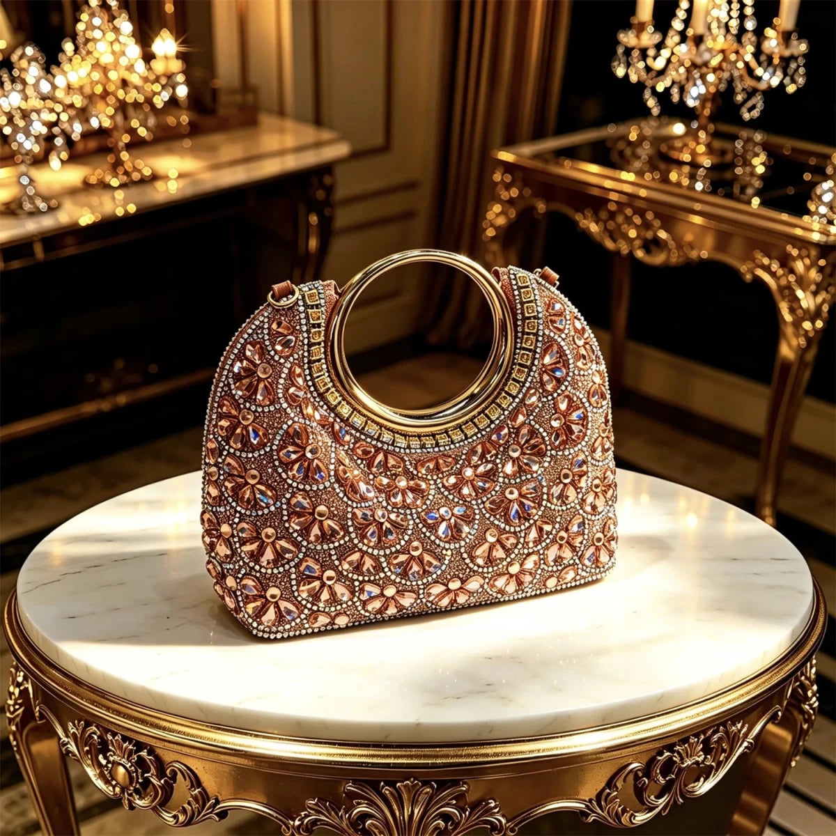 Elegant Rhinestone Pointed Toe Heels & Matching Handbag Set - - Women - Shoes - Milvertons