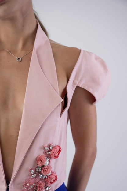 Pink Jacket with handcraft roses - - - DrevelmaN