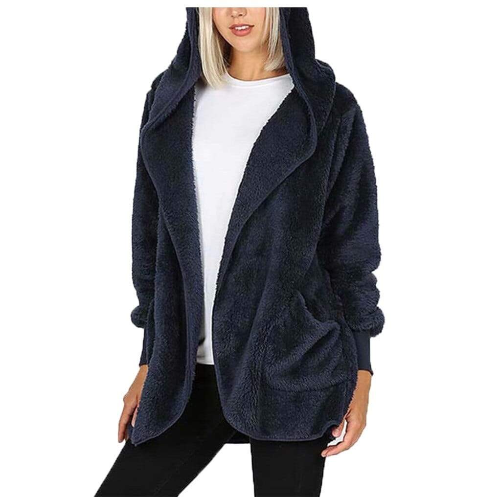 Plush Hooded Winter Jacket for Women - Blue 3XL - Women - Apparel - Outerwear - Jackets - Milvertons