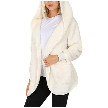 Plush Hooded Winter Jacket for Women - White M - Women - Apparel - Outerwear - Jackets - Milvertons