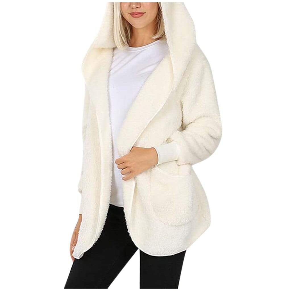Plush Hooded Winter Jacket for Women - White S - Women - Apparel - Outerwear - Jackets - Milvertons