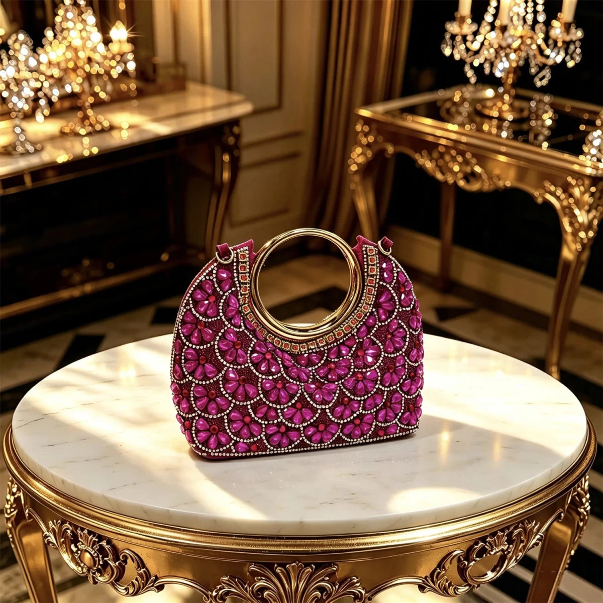Elegant Rhinestone Pointed Toe Heels & Matching Handbag Set - - Women - Shoes - Milvertons