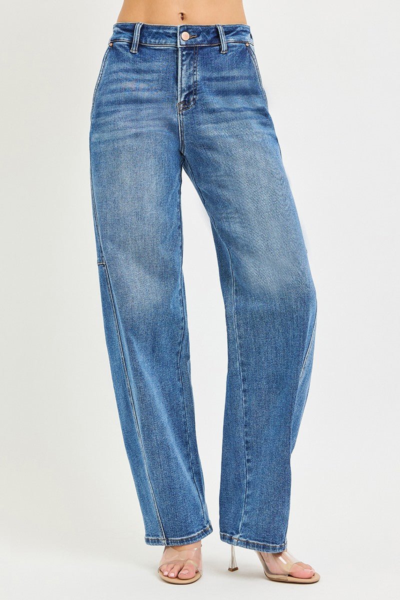 Blue Slouchy Baggy Jeans-c-Max