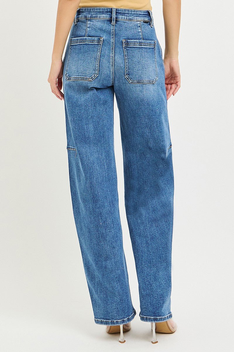 Blue Slouchy Baggy Jeans-8-Max