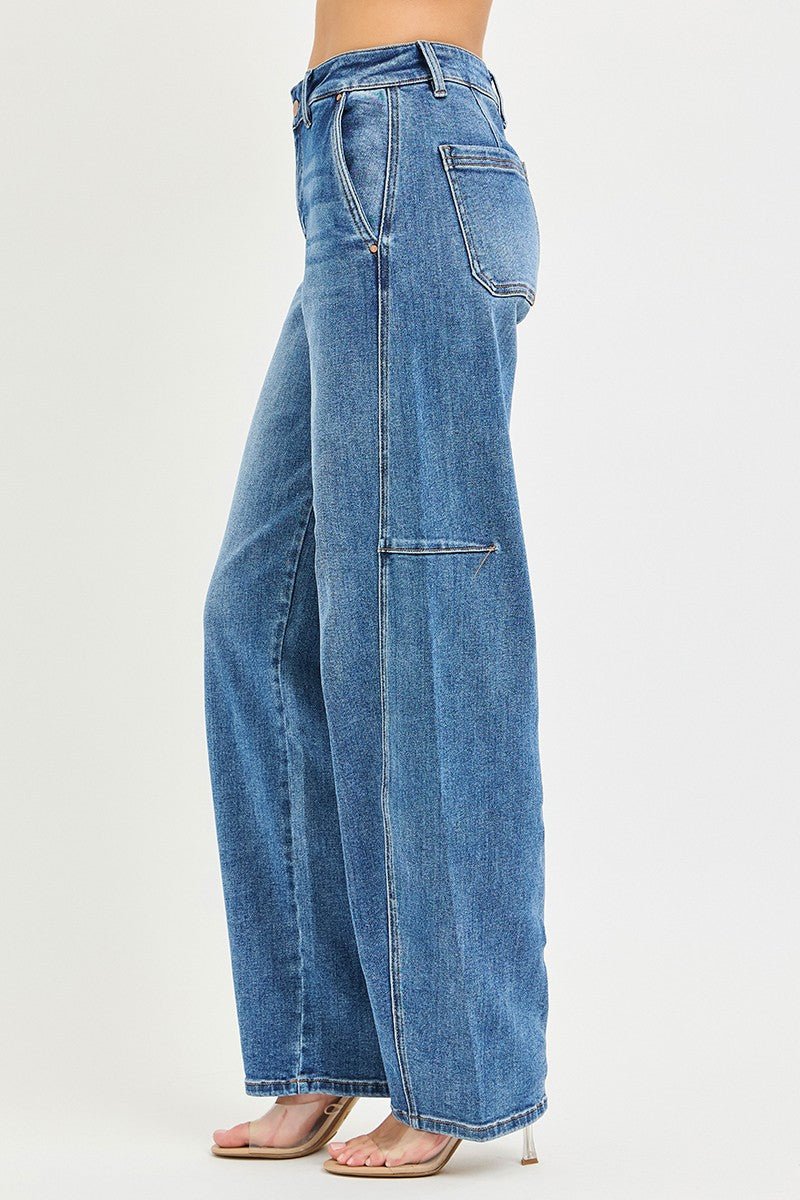 Blue Slouchy Baggy Jeans-Max
