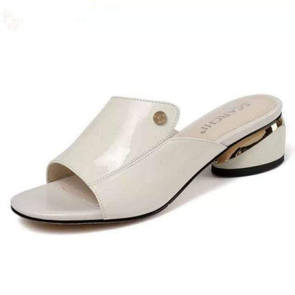 Sassy Summer Slipper Slides - Ladies summer sandals - Beige White - Women - Shoes - Milvertons