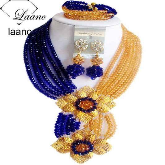 Spectacular Design Beads Set For Special Occasions - Royal Blue Yellow OSFA - Apparel & Accessories - Clothing Accessories - Milvertons