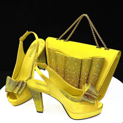 Style Harmony: Italian Shoes & Bag Set for Weddings, Parties - - Women - Shoes - Milvertons