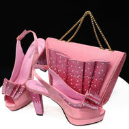 Style Harmony: Italian Shoes & Bag Set for Weddings, Parties - Pink - Women - Shoes - Milvertons