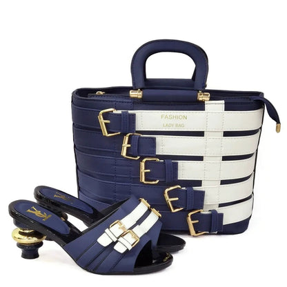 Stylish African Ladies' Shoe & Bag Set for Weddings - Blue - Women - Shoes - Milvertons