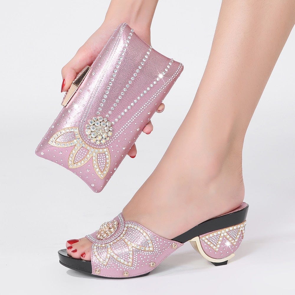 Trendy Italian Design Pink Shoes and Matching Bag for Women - - Women - Bags - Milvertons