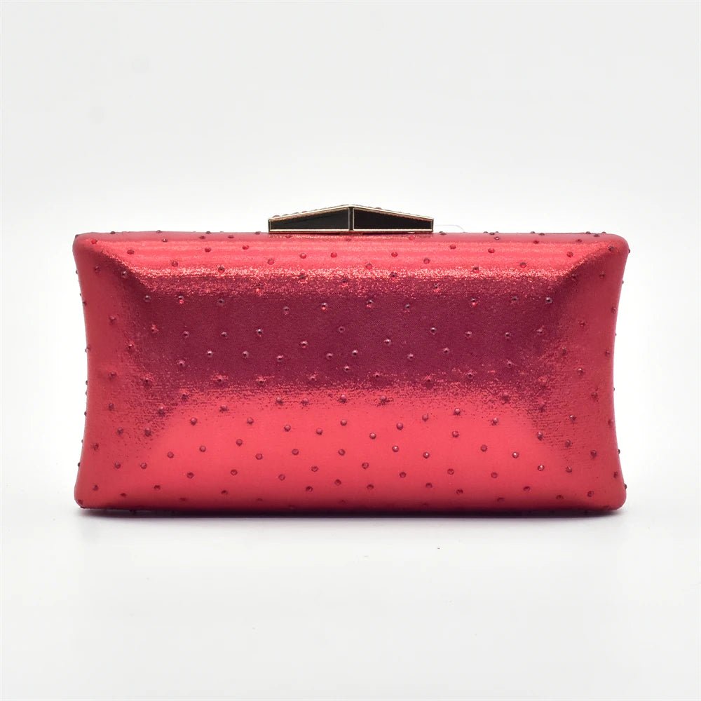 Red Trendy Italian Design Bag with a textured surface on a white background