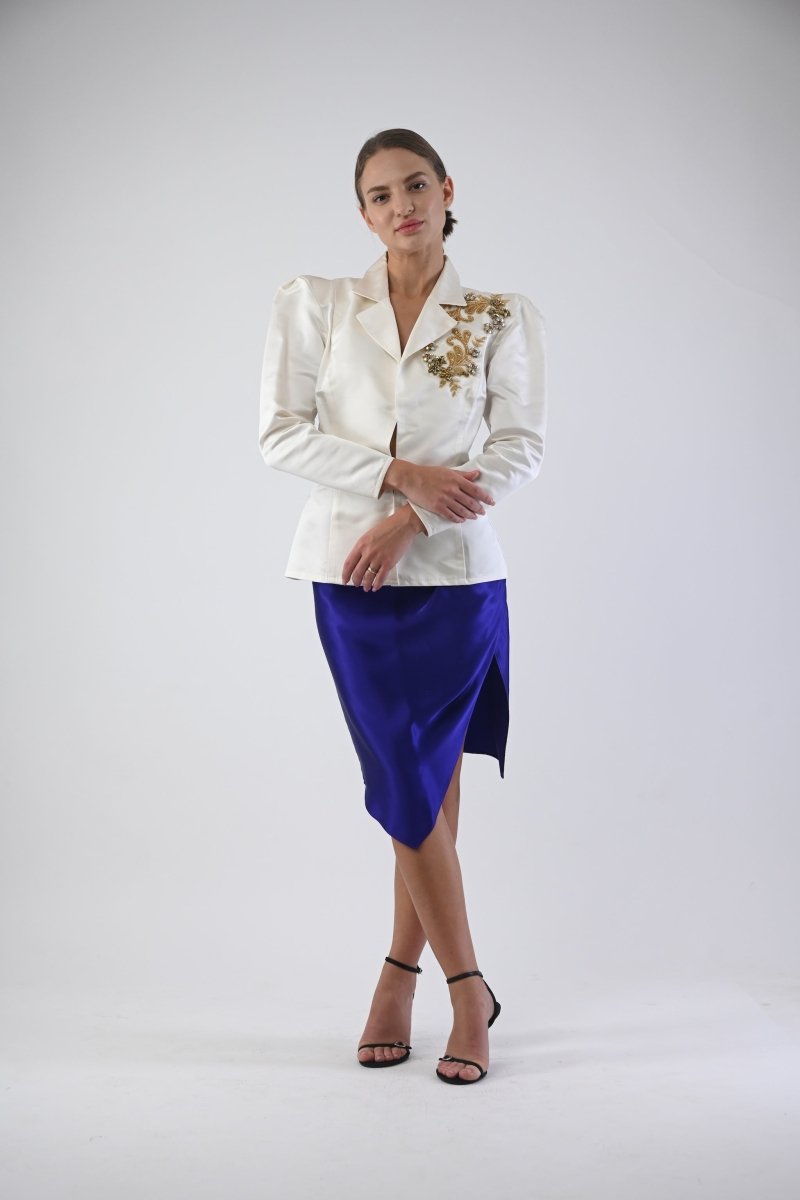 White Jacket with golden handcraft - - - DrevelmaN