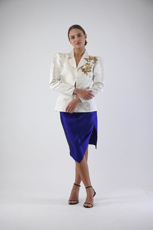 White Jacket with golden handcraft - - - DrevelmaN