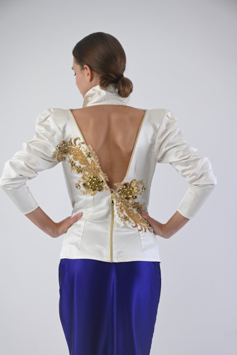White Jacket with golden handcraft - - - DrevelmaN