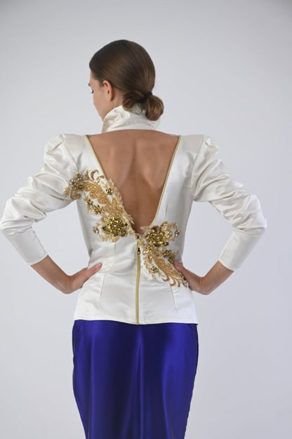 White Jacket with golden handcraft - - - DrevelmaN