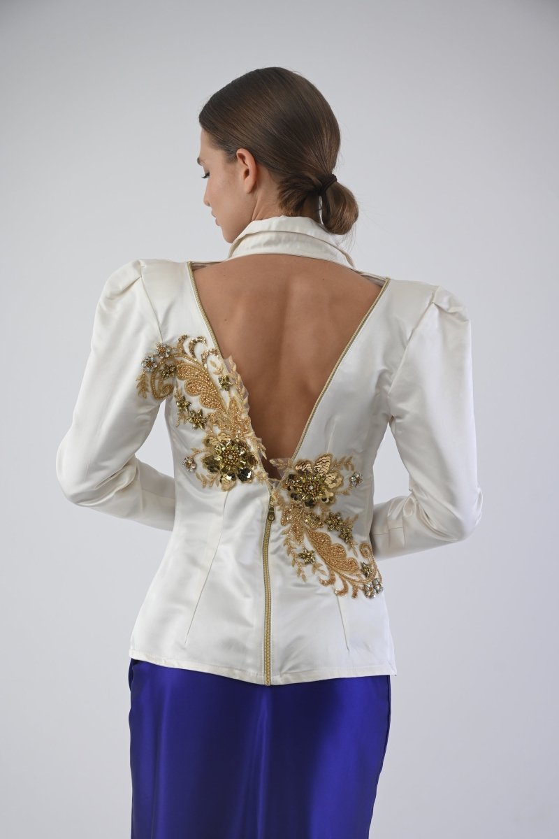 White Jacket with golden handcraft - - - DrevelmaN