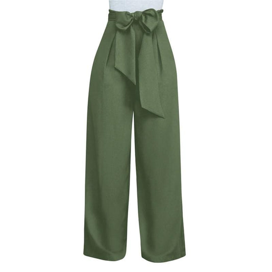 Women's Casual High Waist Loose Palazzo Pants - Green - Women - Apparel - Clothing - Pants - Milvertons