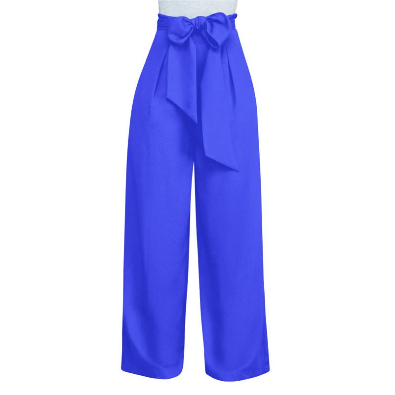 Women's Casual High Waist Loose Palazzo Pants - Sky Blue - Women - Apparel - Clothing - Pants - Milvertons