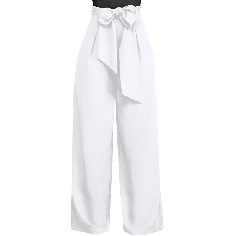 Women's Casual High Waist Loose Palazzo Pants - White XL - Women - Apparel - Clothing - Pants - Milvertons